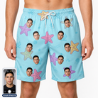 Men's Nautical Nuptials Custom Face Beach Shorts