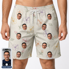 Men's Crimson Calyx Custom Face Beach Shorts