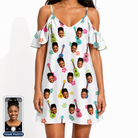 Women's Ukulele Utopia Custom Face Off-Shoulder Dress