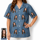 Women's Magenta Mingle Custom Face Hawaiian Shirt