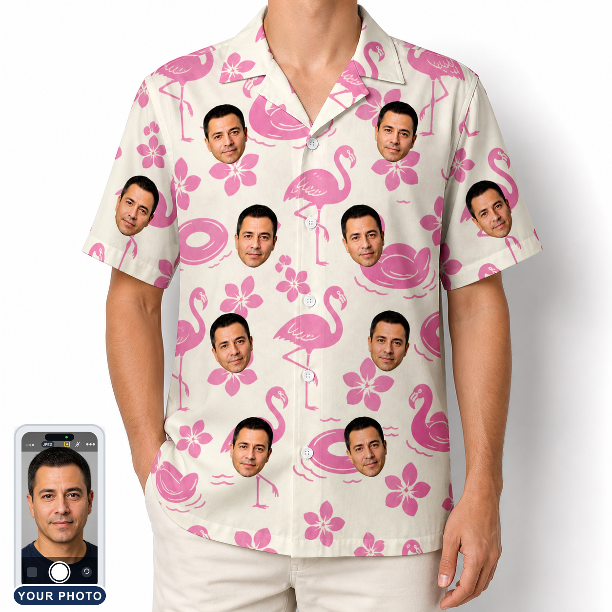 Men's Buoyant Botanica Custom Face Hawaiian Shirt