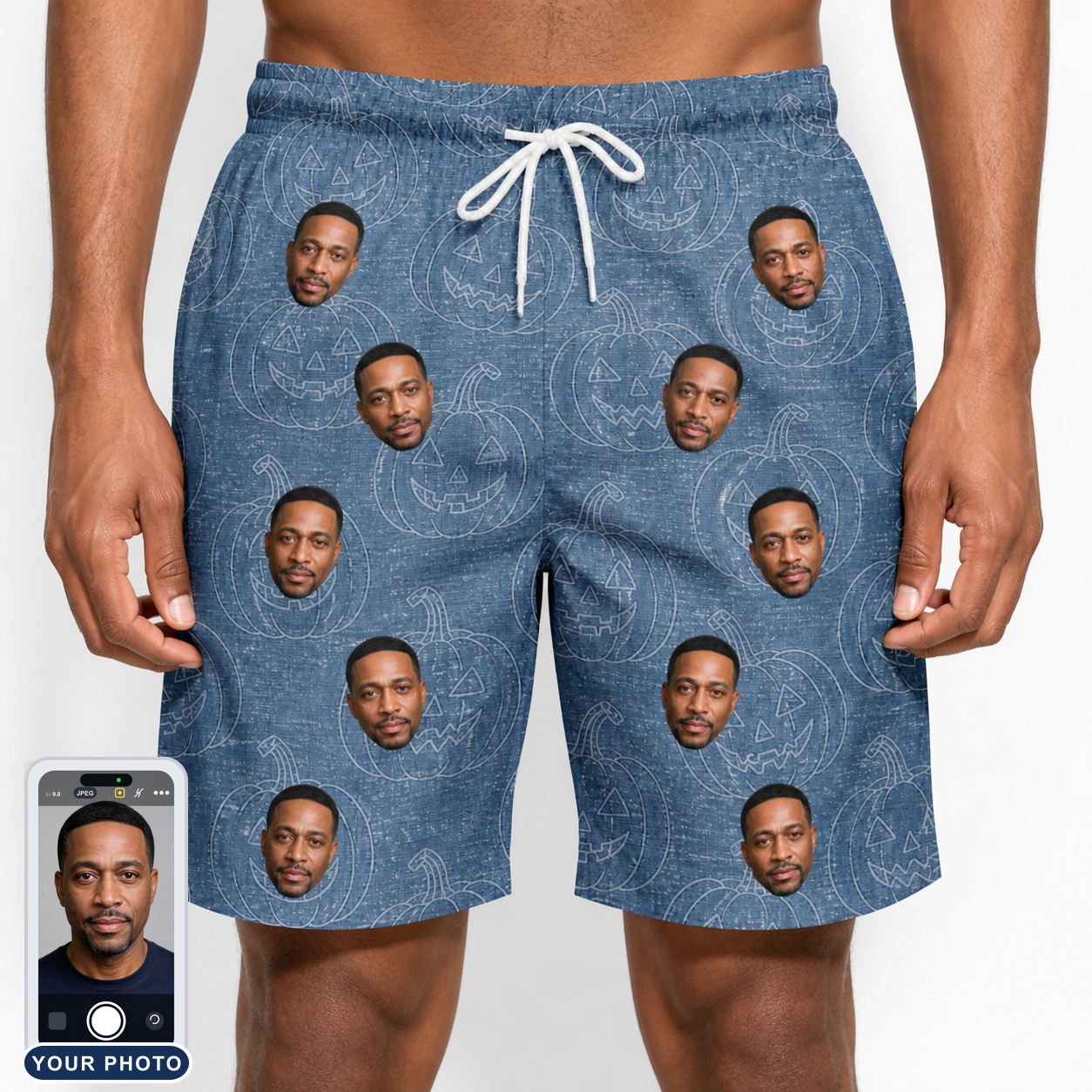Men's Porchlight Punks Custom Face Beach Shorts