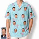 Men's Blush Birds Custom Face Hawaiian Shirt
