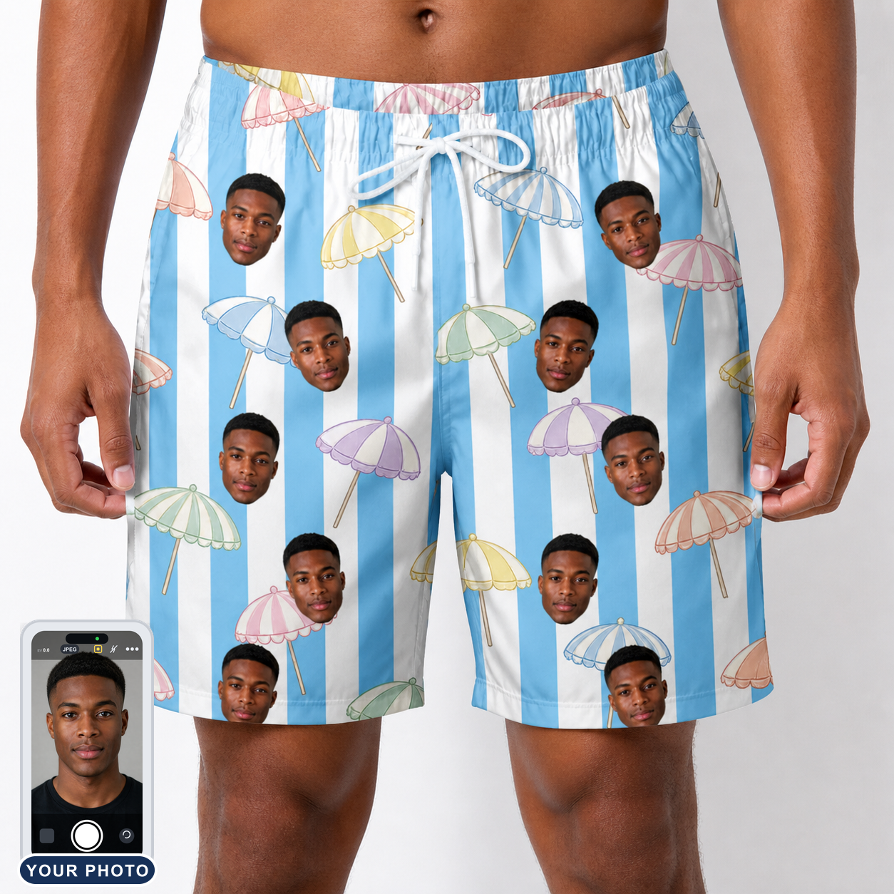 Men's Awning Outing Custom Face Beach Shorts