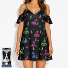 Women's Moonlit Millinery Custom Dog Face Off-Shoulder Dress