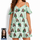 Women's Evergreen Extravaganza Custom Face Off-Shoulder Dress