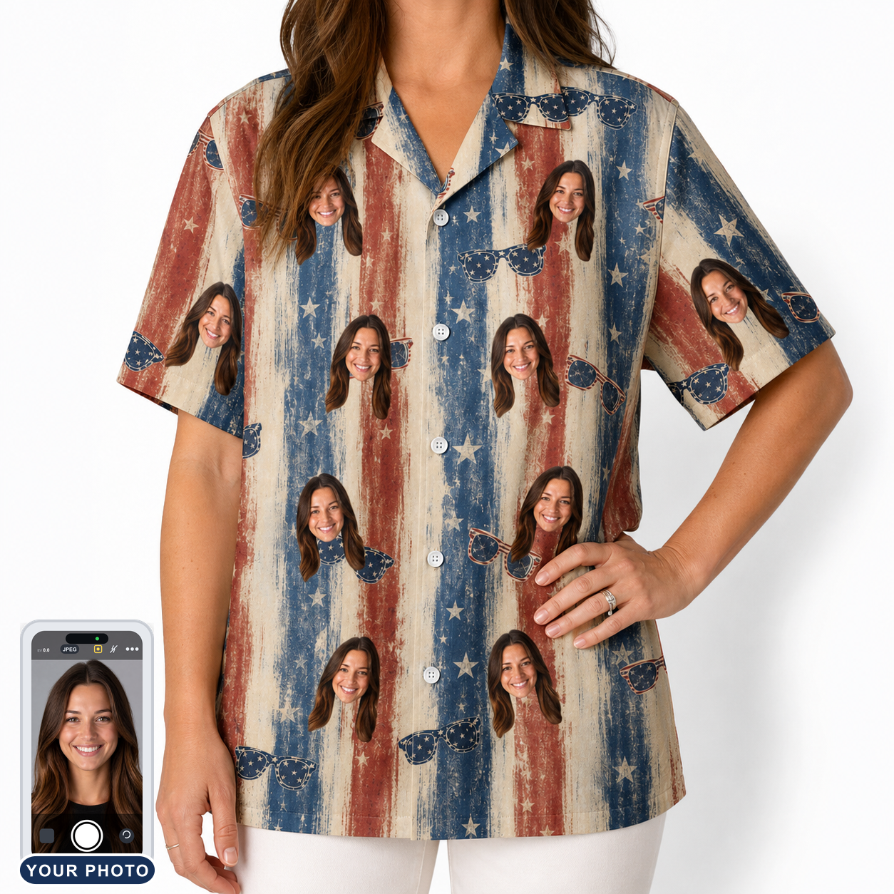 Women's Glam Goggles Custom Face Hawaiian Shirt