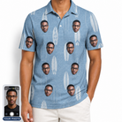 Men's Retro Riptide Custom Face Polo Shirt