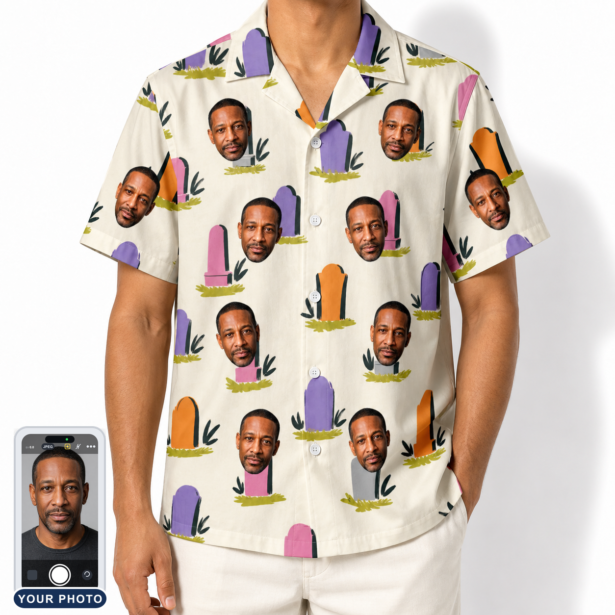Men's Resting Jest Custom Face Hawaiian Shirt
