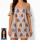 Women's Leafy Lei Custom Face Off-Shoulder Dress