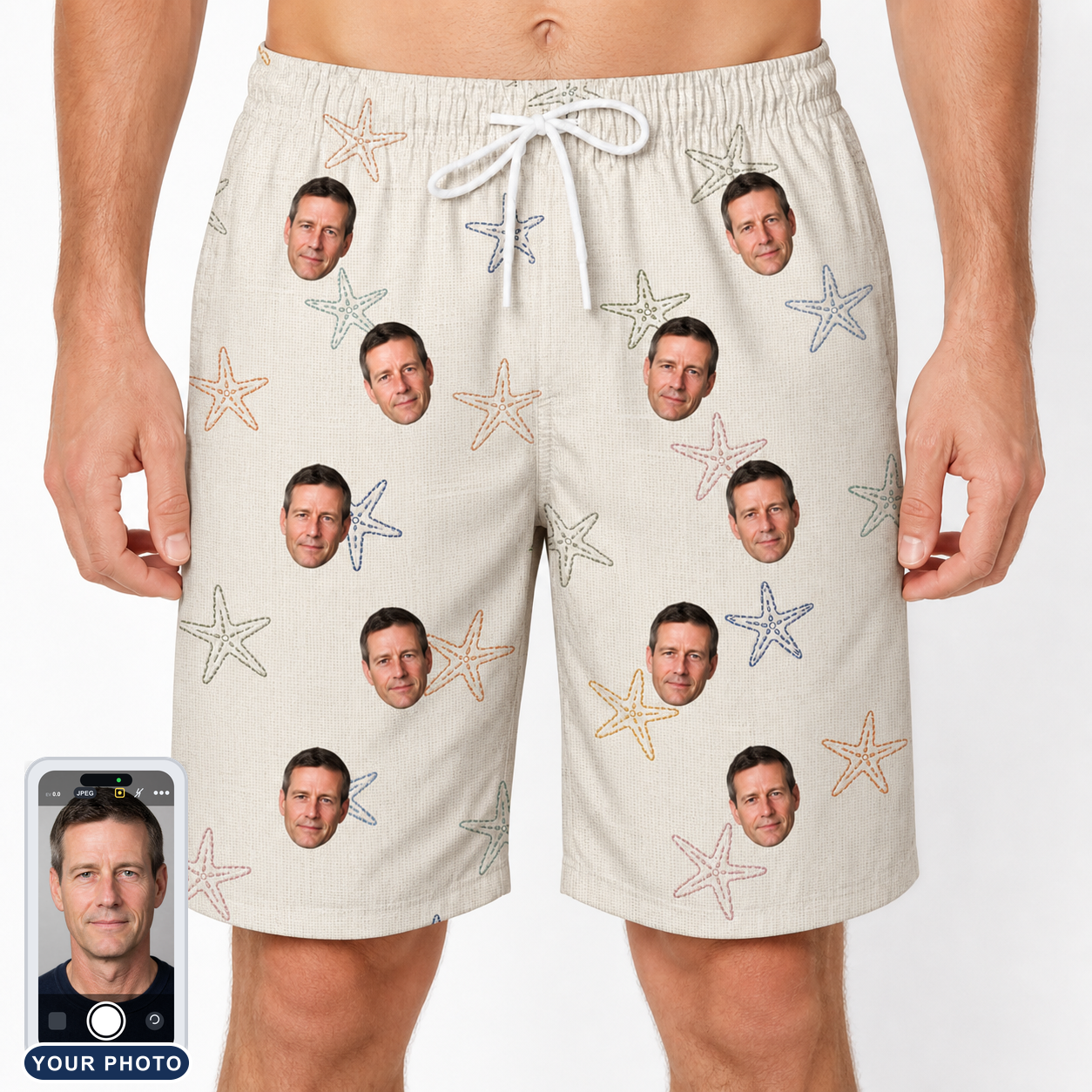 Men's Aster Drift Custom Face Beach Shorts