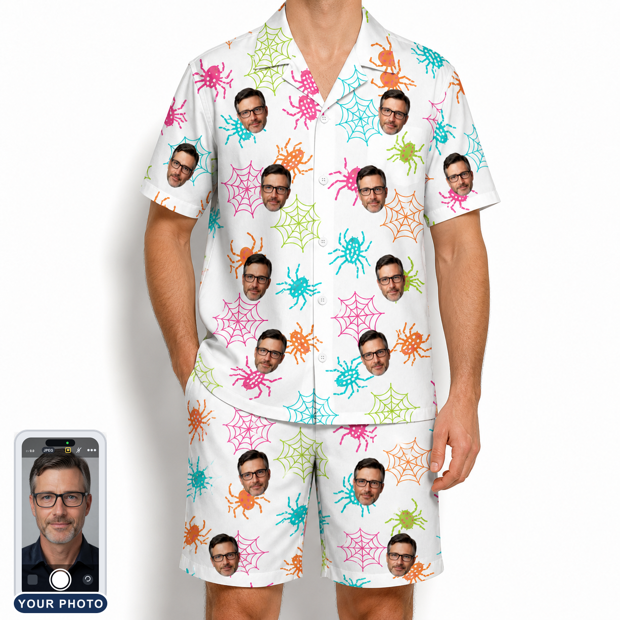Men's Threaded Thrills Custom Face Shirt & Shorts Set