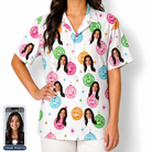 Women's Strobe Sweethearts Custom Face Hawaiian Shirt