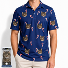 Men's Peppermint Pizzazz Custom Cat Face Polo Shirt