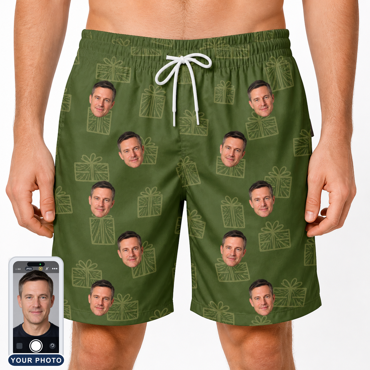 Men's Parcel Pizzazz Custom Face Beach Shorts