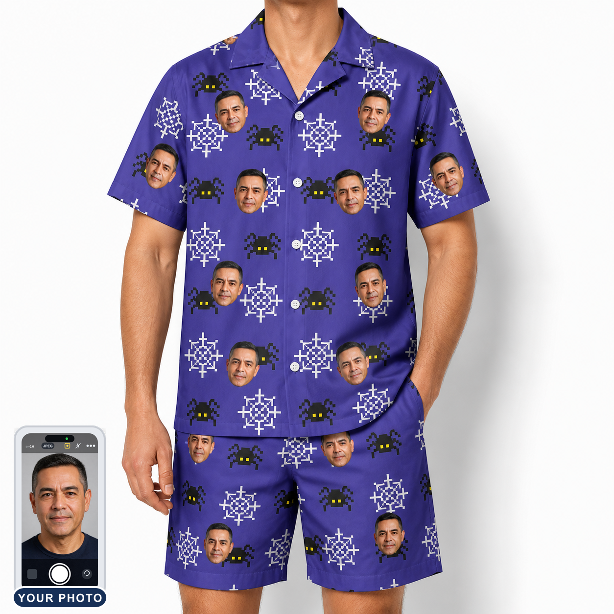 Men's Leggy Lurkers Custom Face Shirt & Shorts Set