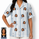 Women's Buttercream Boardwalk Custom Face Hawaiian Shirt