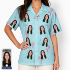 Women's Blush Birds Custom Face Hawaiian Shirt