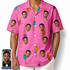 Men's Vintage Volcano Custom Face Hawaiian Shirt