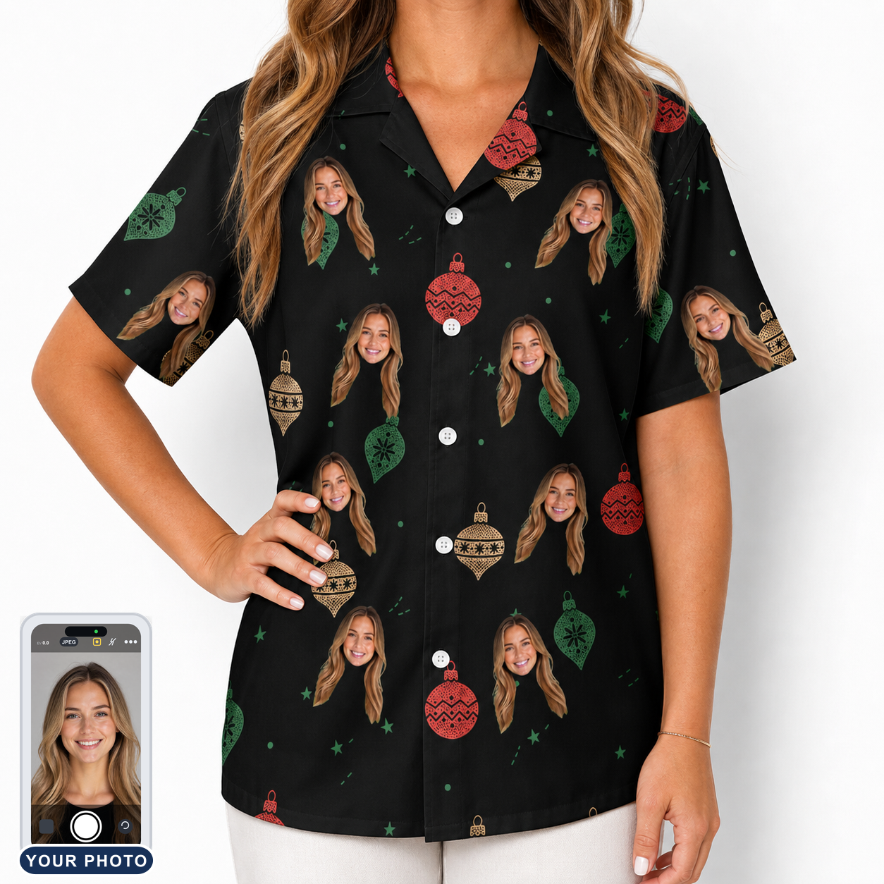 Women's Cranberry Charms Custom Face Hawaiian Shirt