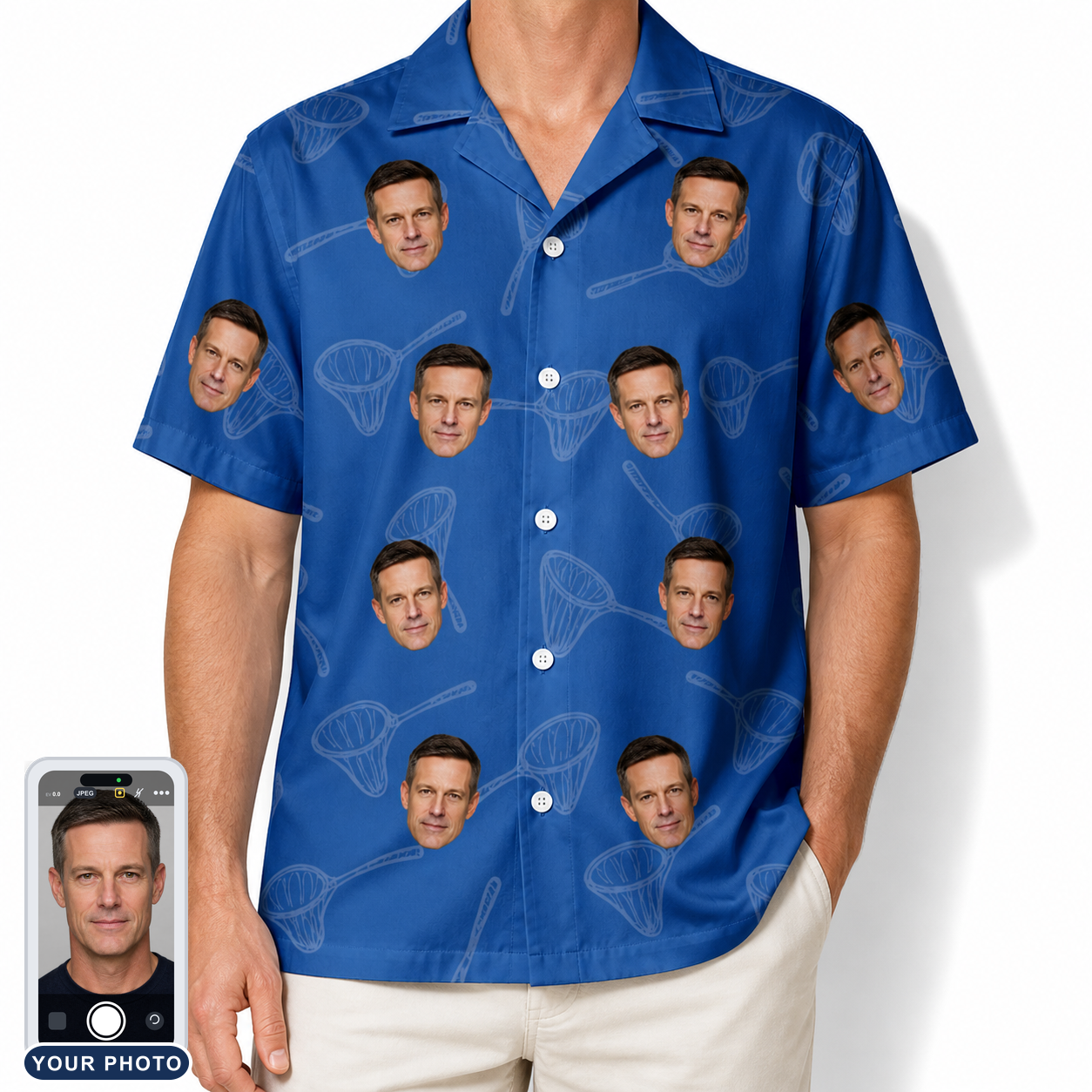Men's Net Results Custom Face Hawaiian Shirt