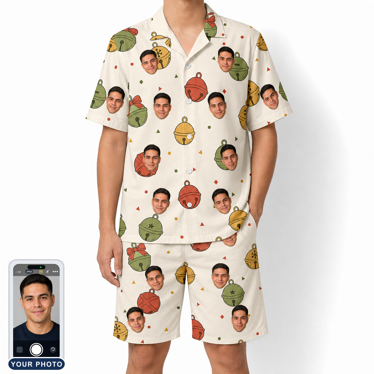 Men's Chime Charms Custom Face Shirt & Shorts Set