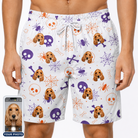 Men's Skull Shuffle Custom Dog Face Beach Shorts