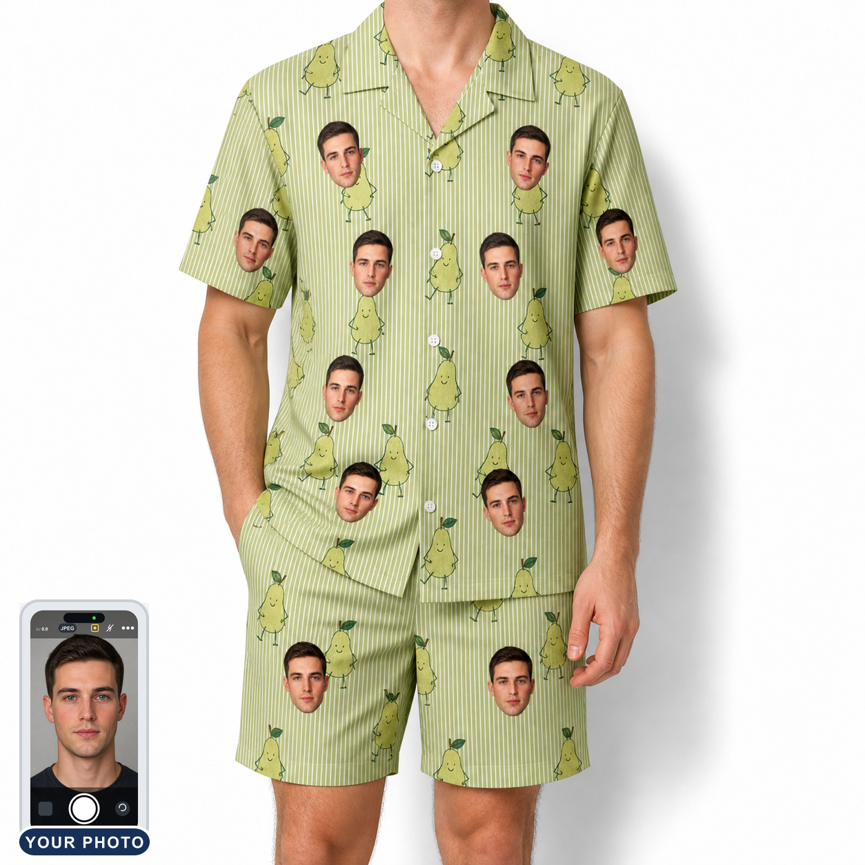 Men's Pyrus Pizzazz Custom Face Shirt & Shorts Set
