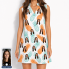 Women's Spiky Staycation Custom Face V-Neck Dress