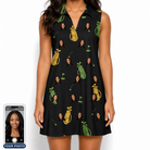 Women's Divot Duffels Custom Face V-Neck Dress