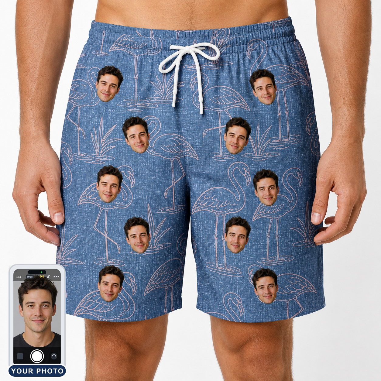 Men's Neck Appeal Custom Face Beach Shorts
