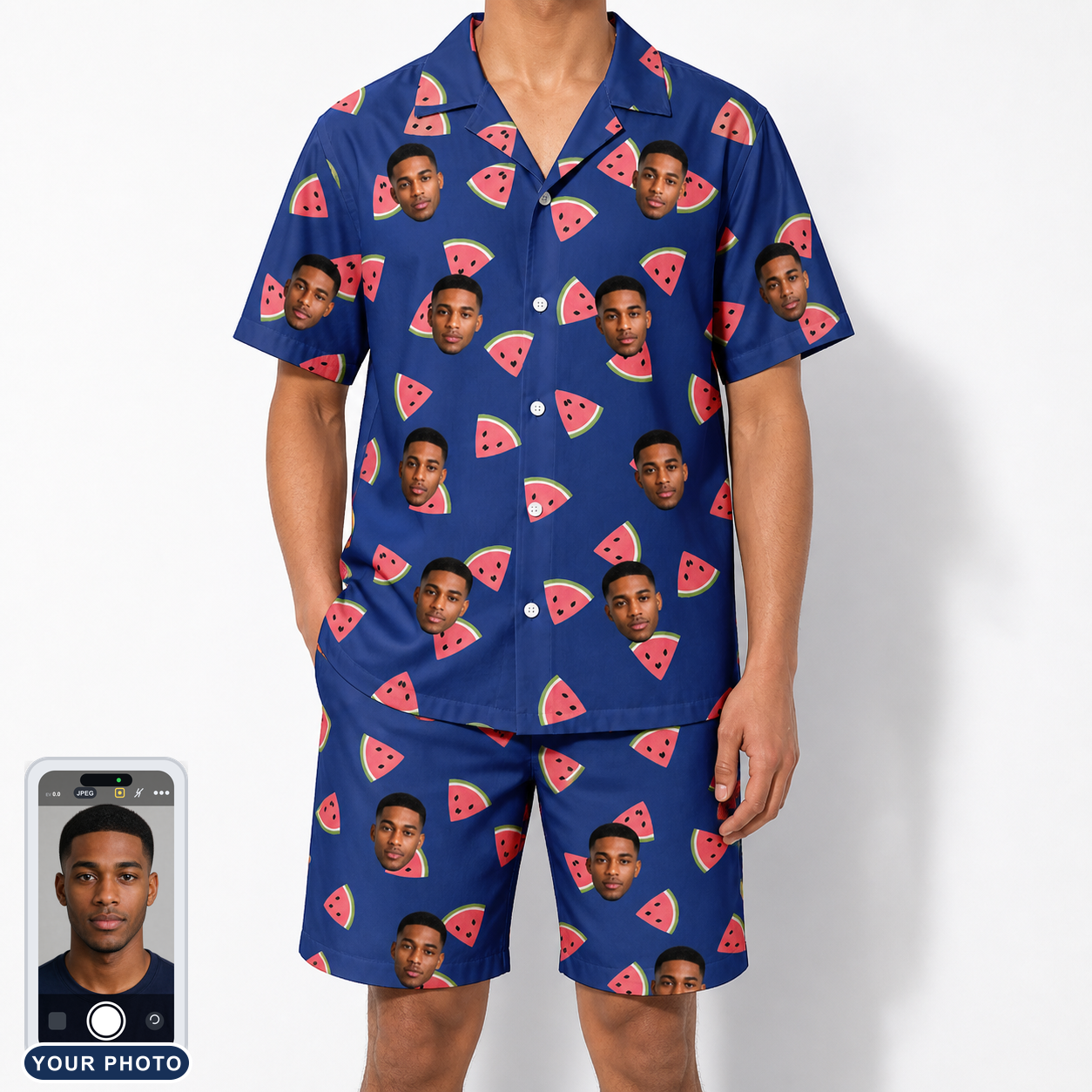 Men's July Quarters Custom Face Shirt & Shorts Set