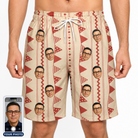 Men's Home Huddle Custom Face Beach Shorts