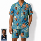 Men's Octopus Ocean Custom Face Shirt & Shorts Set