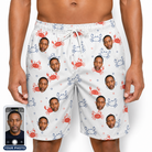 Men's Crab Capers Custom Face Beach Shorts