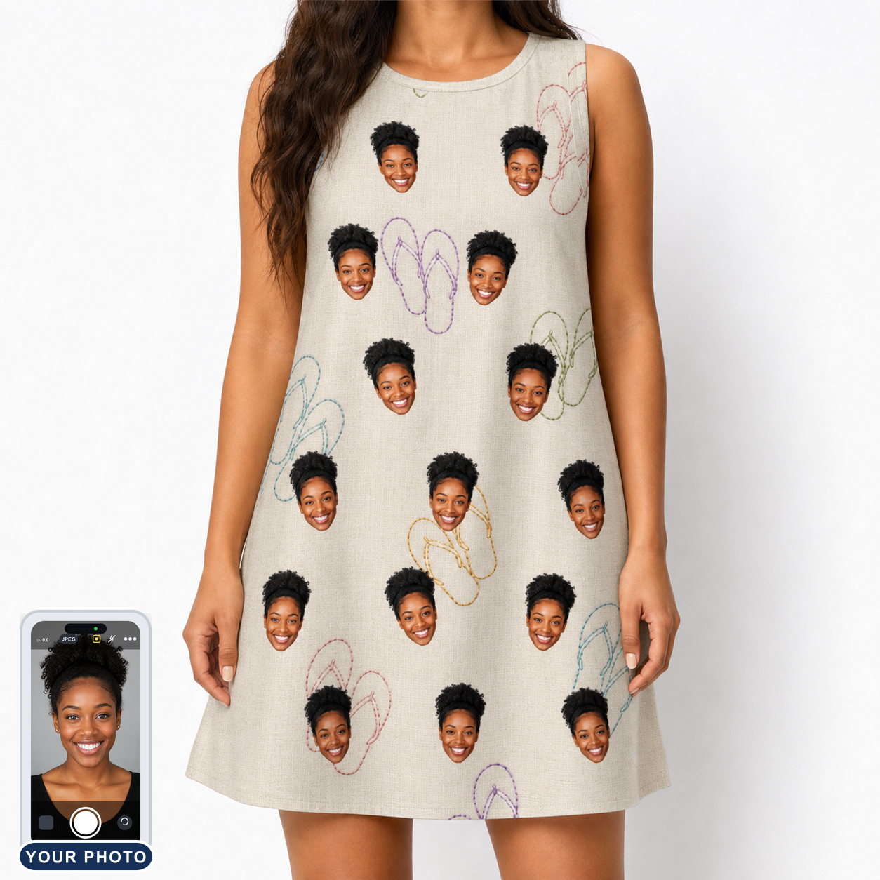 Women's Kin Kicks Custom Face Tank Dress