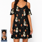 Women's Carrot Crooners Custom Face Off-Shoulder Dress