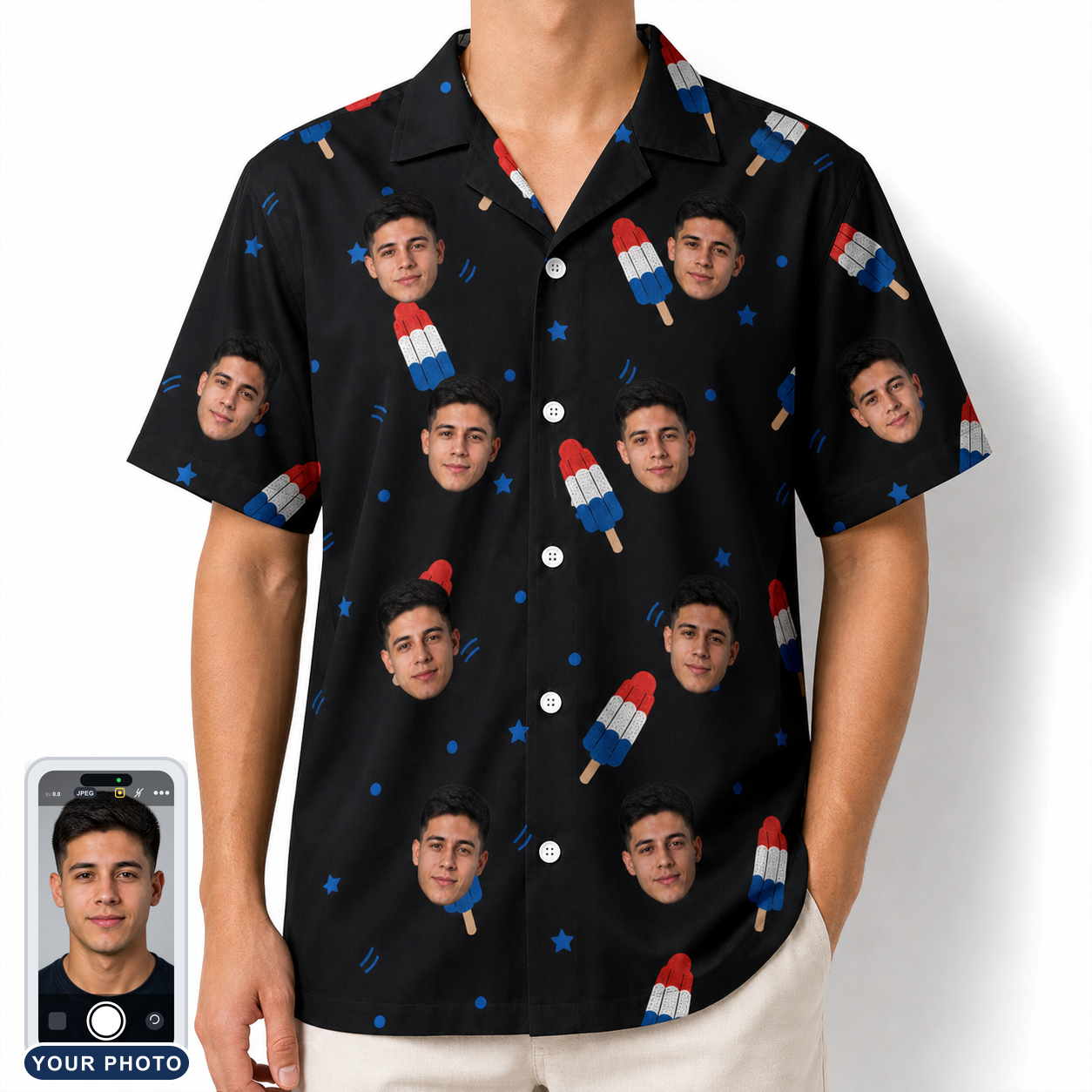 Men's Popsicle Pride Custom Face Hawaiian Shirt