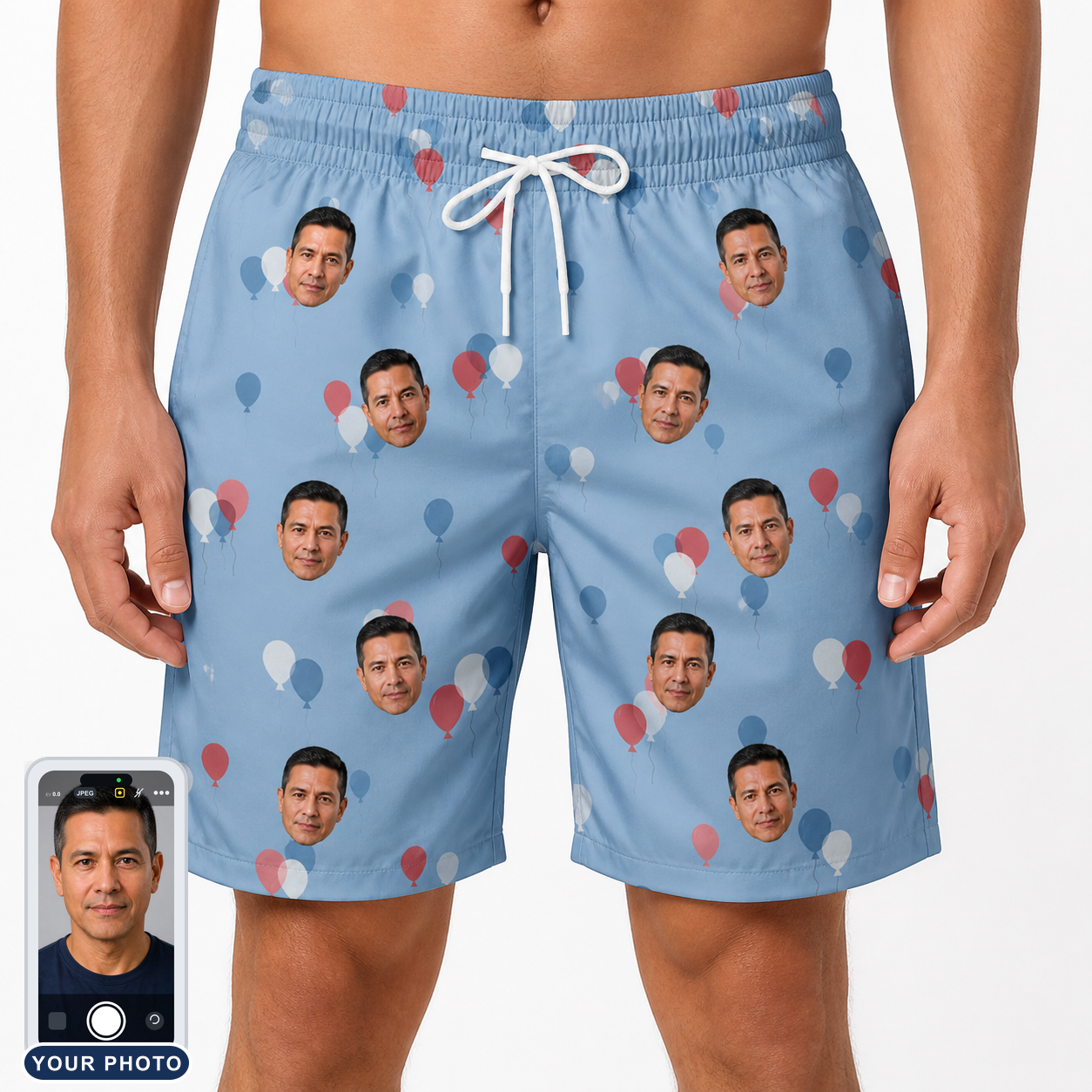 Men's Betsy Bounce Custom Face Beach Shorts