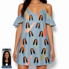 Women's Dapper Dads Custom Face Off-Shoulder Dress
