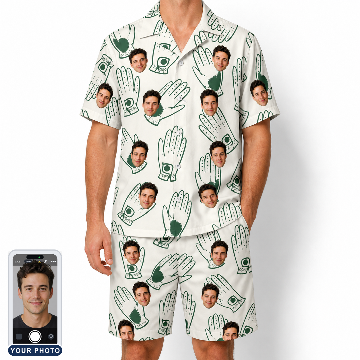Men's Glove Affair Custom Face Shirt & Shorts Set