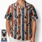 Men's Christmas Cuffs Custom Cat Face Hawaiian Shirt