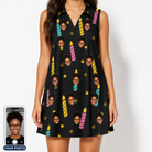 Women's Wick Winks Custom Face V-Neck Dress
