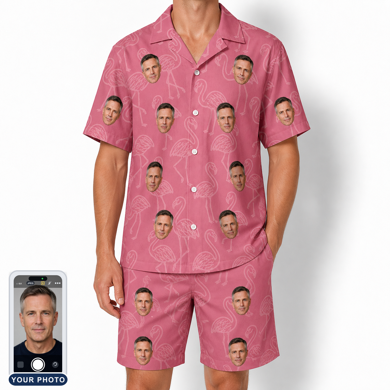 Men's Beakside Belles Custom Face Shirt & Shorts Set
