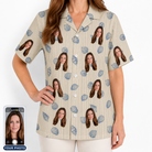 Women's Scallop Serenade Custom Face Hawaiian Shirt