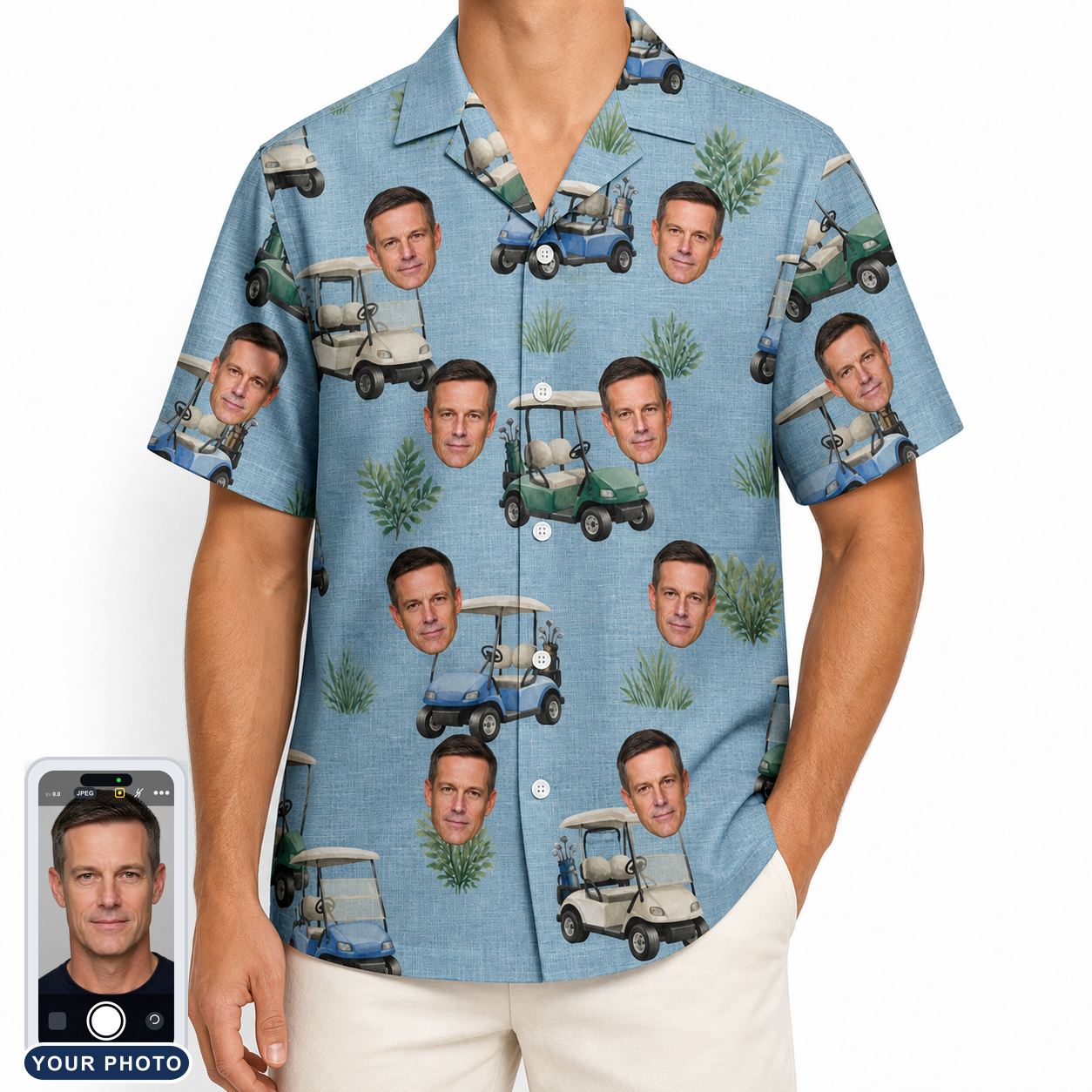 Men's Cart Blanche Custom Face Hawaiian Shirt