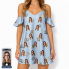Women's Aquatic Antics Custom Face Off-Shoulder Dress