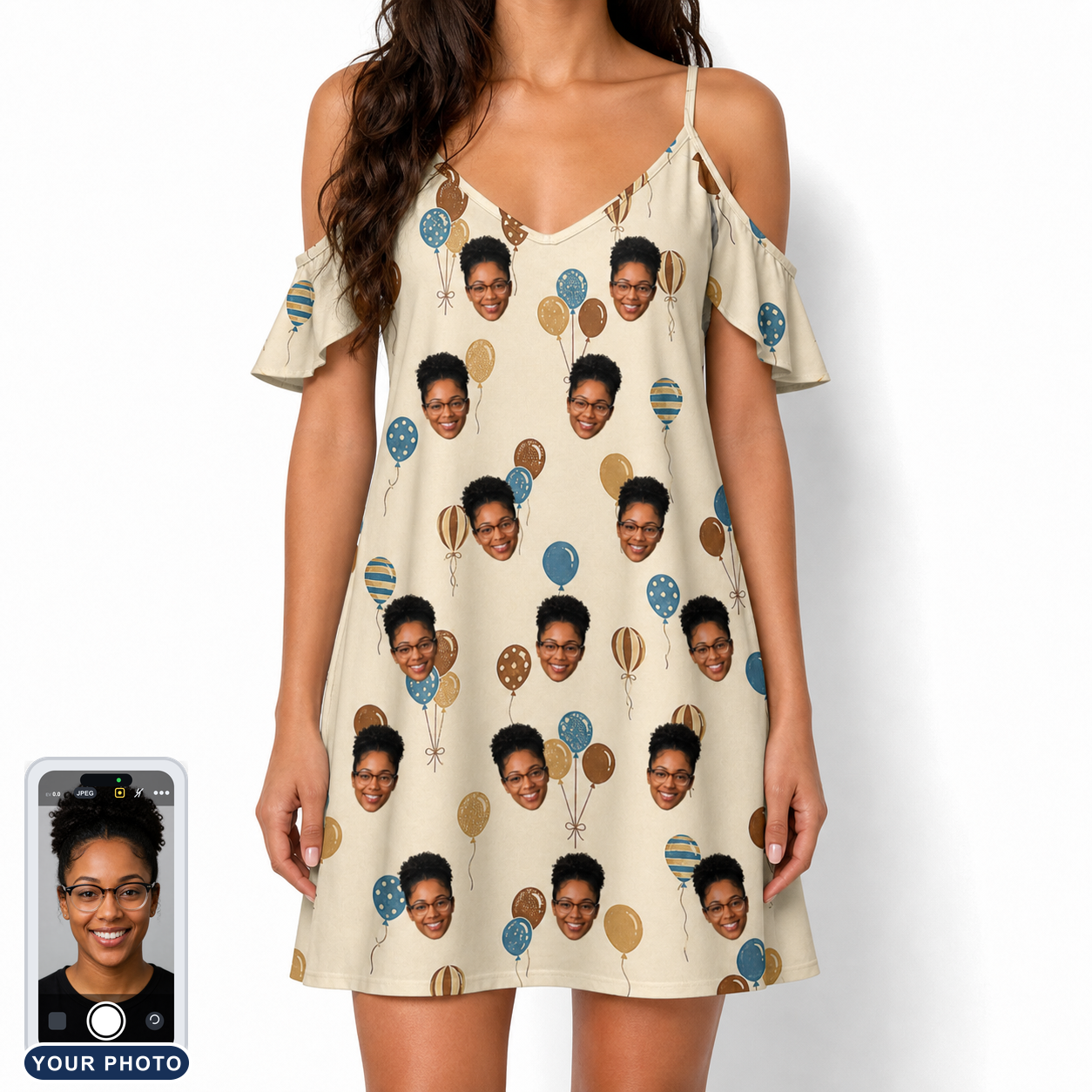 Women's Affection Aloft Custom Face Off-Shoulder Dress