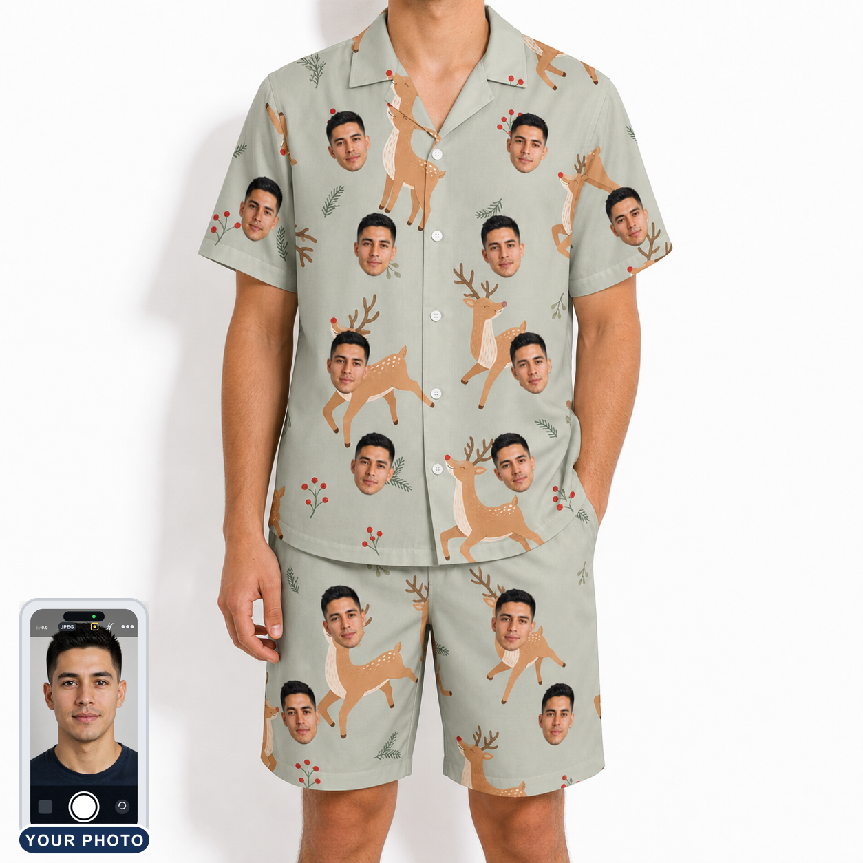 Men's Hoof Hootenanny Custom Face Shirt & Shorts Set