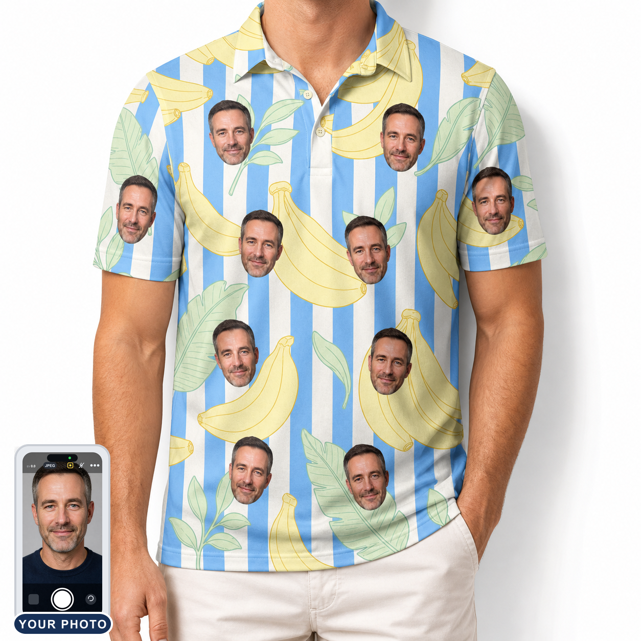 Men's Peel Appeal Custom Face Polo Shirt